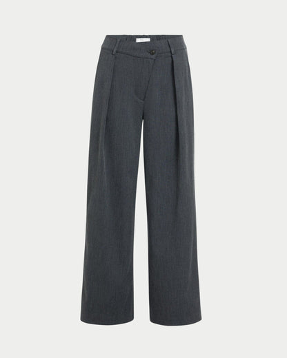 Pantaloni a gamba larga in tessuto con cerniera asimmetrica