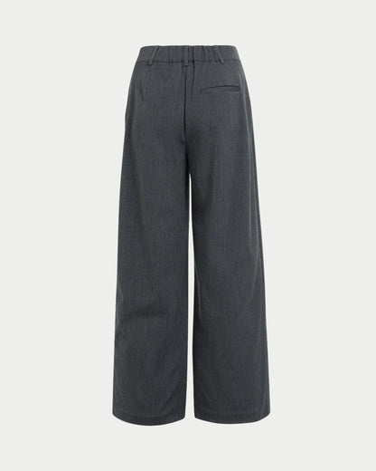 Pantaloni a gamba larga in tessuto con cerniera asimmetrica