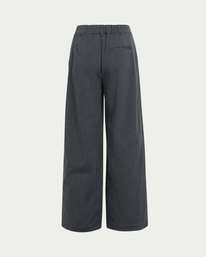 Pantaloni a gamba larga in tessuto con cerniera asimmetrica