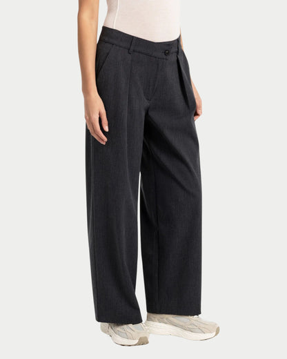 Pantaloni a gamba larga in tessuto con cerniera asimmetrica