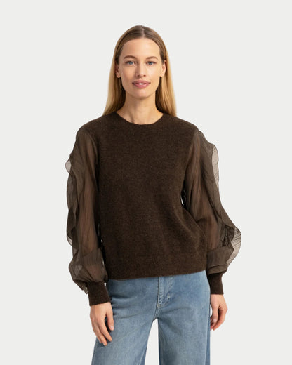 Maglia con maniche intrecciate
