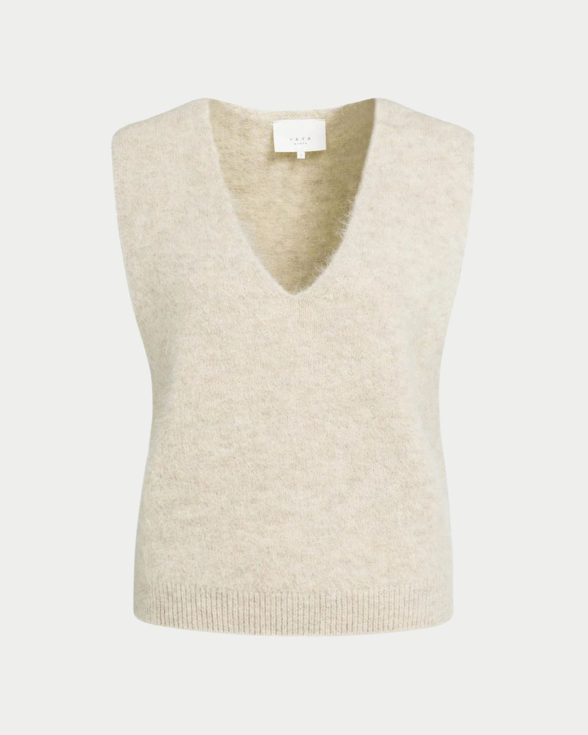 Sleeveless top with deep V-neck