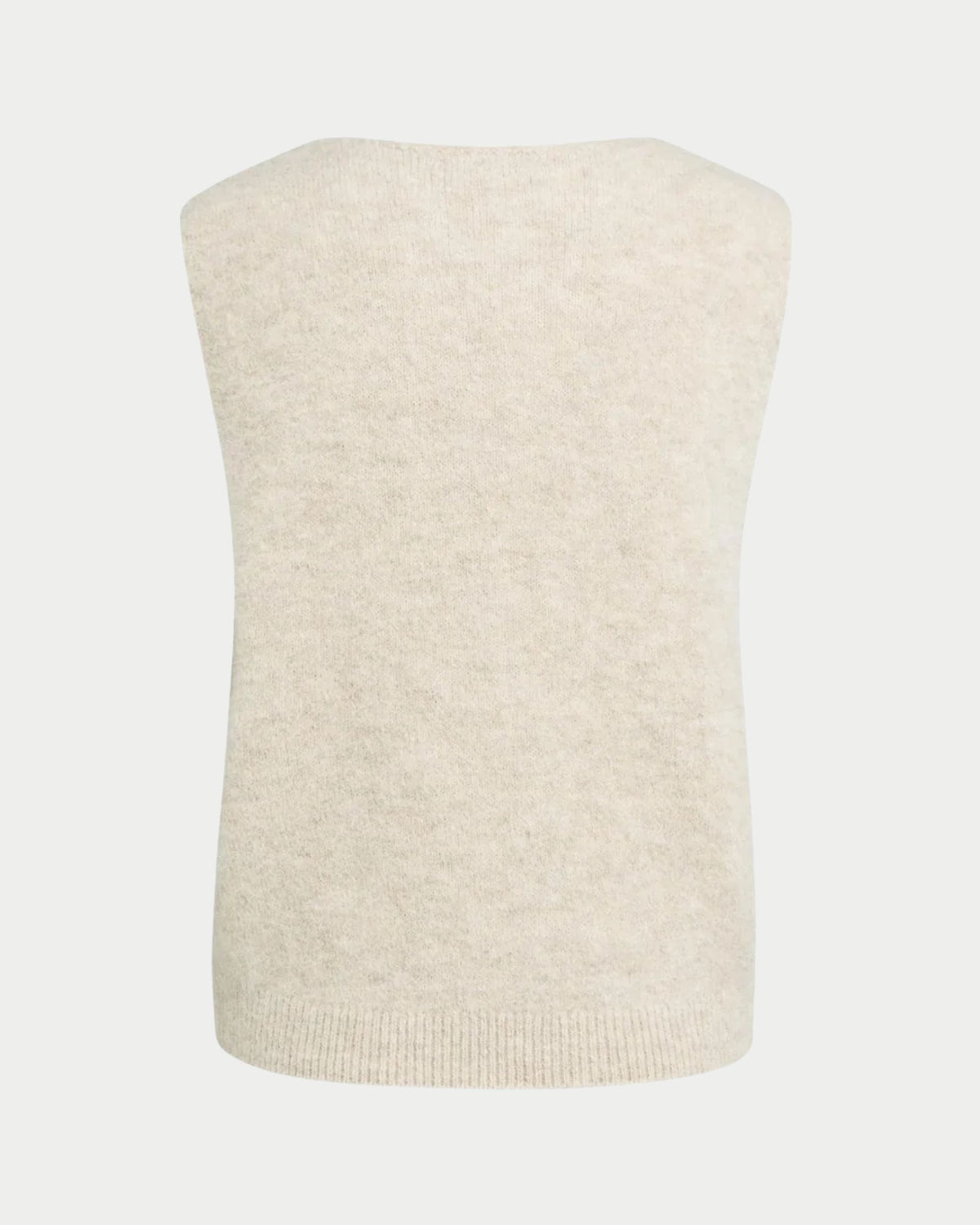 Sleeveless top with deep V-neck