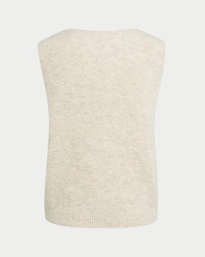 Sleeveless top with deep V-neck