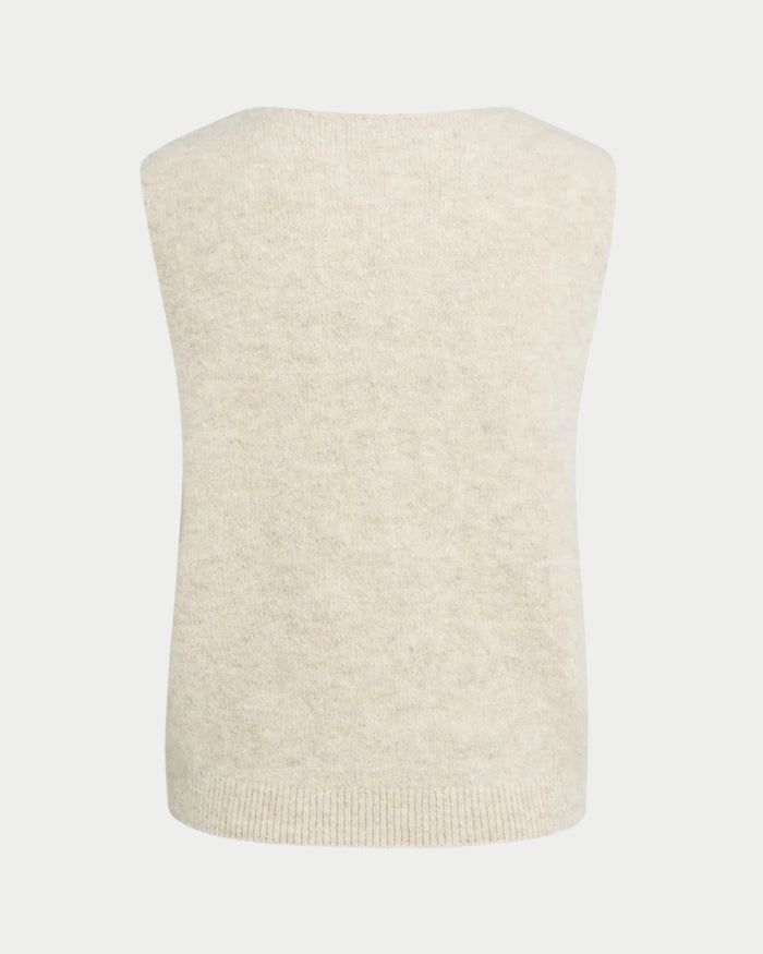Maglia smanicata con scollo a v profondo