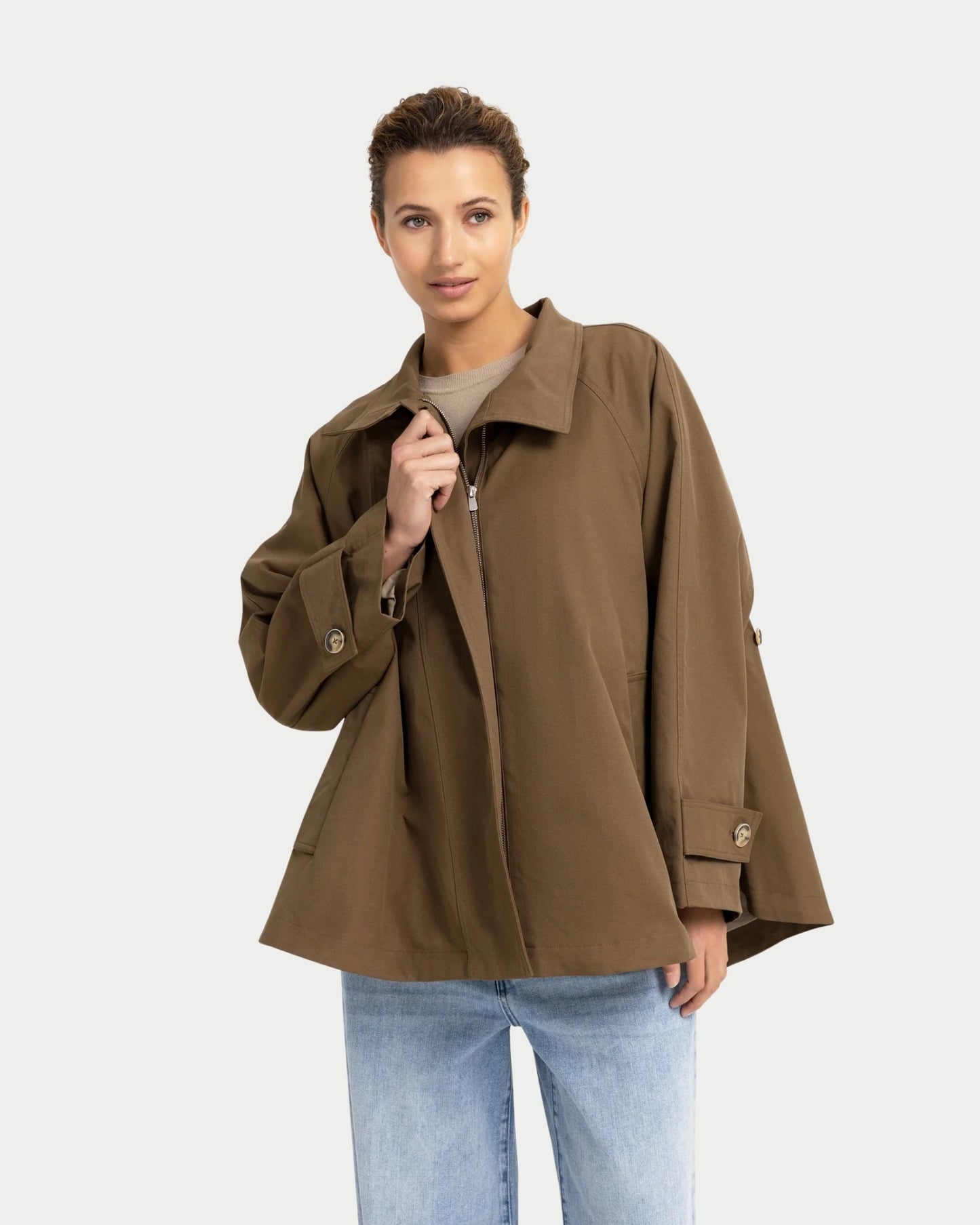 Giacca trench a trapezio