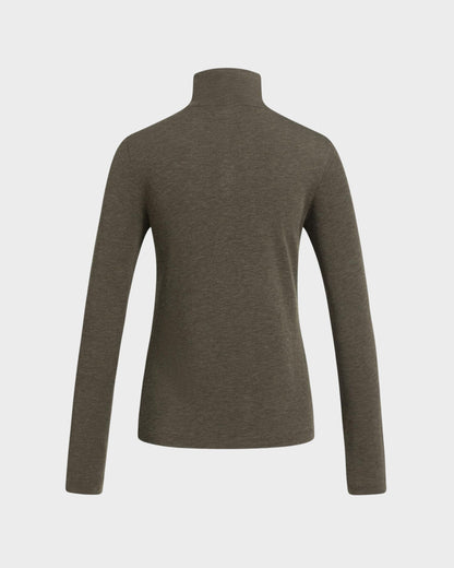 Maglia a maniche lunghe con collo alto e bottoni