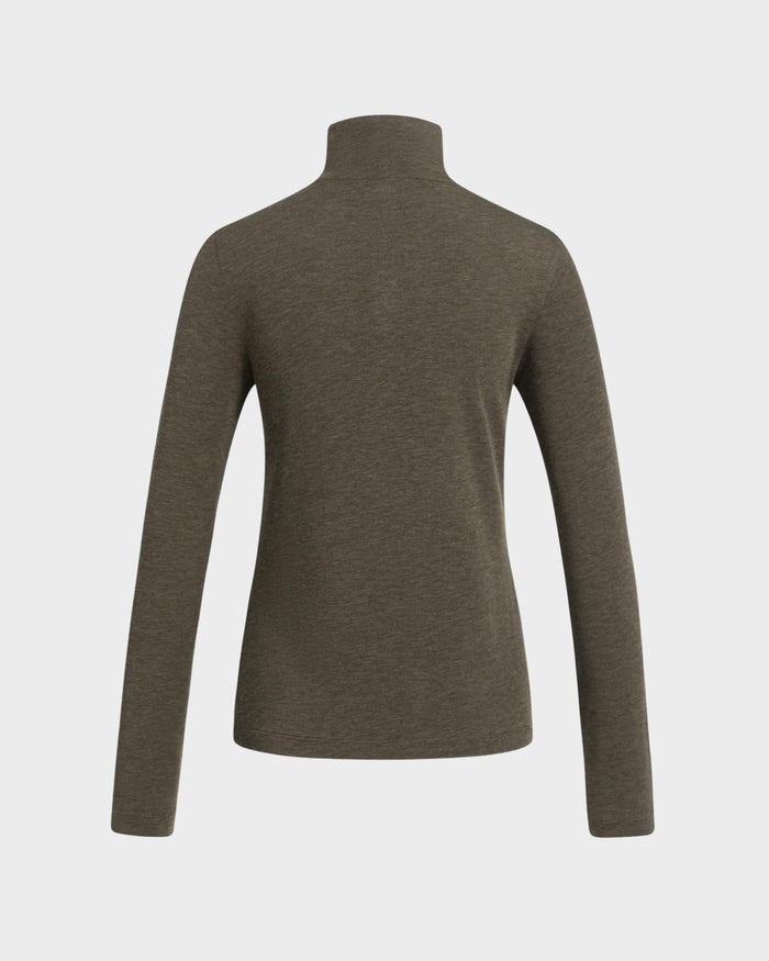 Maglia a maniche lunghe con collo alto e bottoni