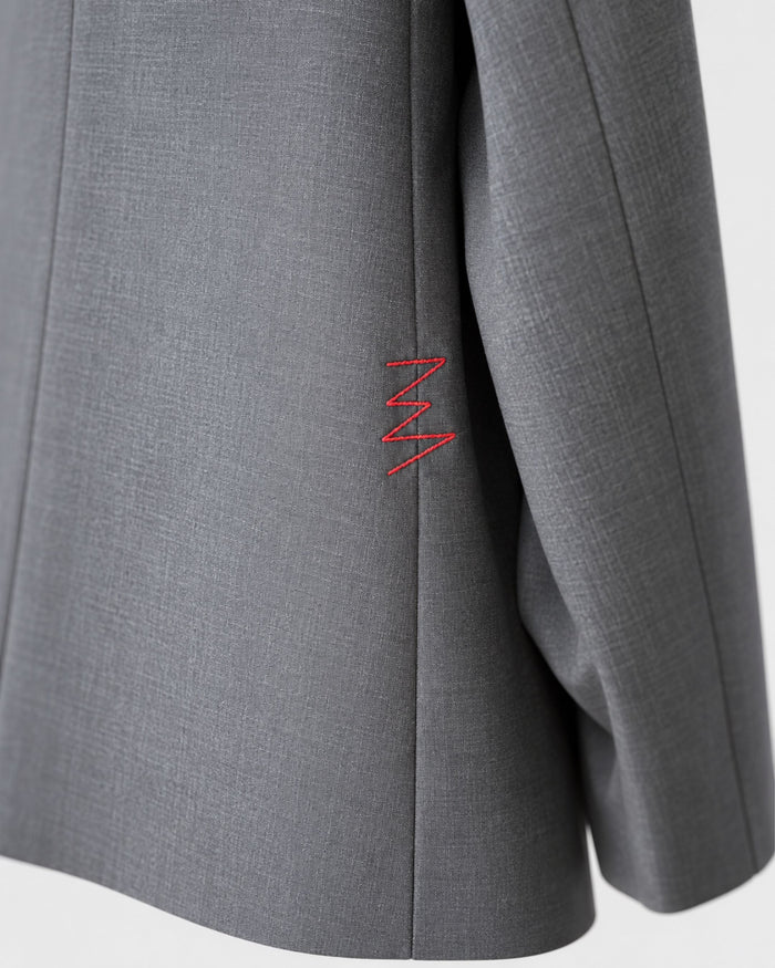 Blazer aus Stretchwolle in Anthrazit