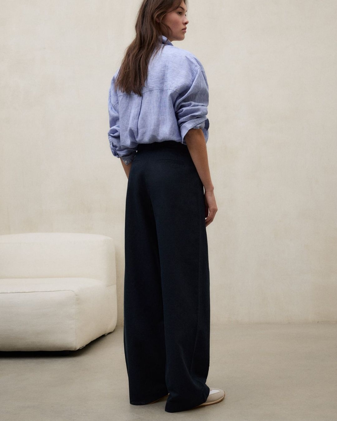 Pantaloni Miel linen navy blue