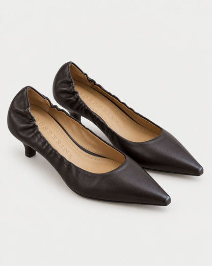 Décolleté con elastico in pelle