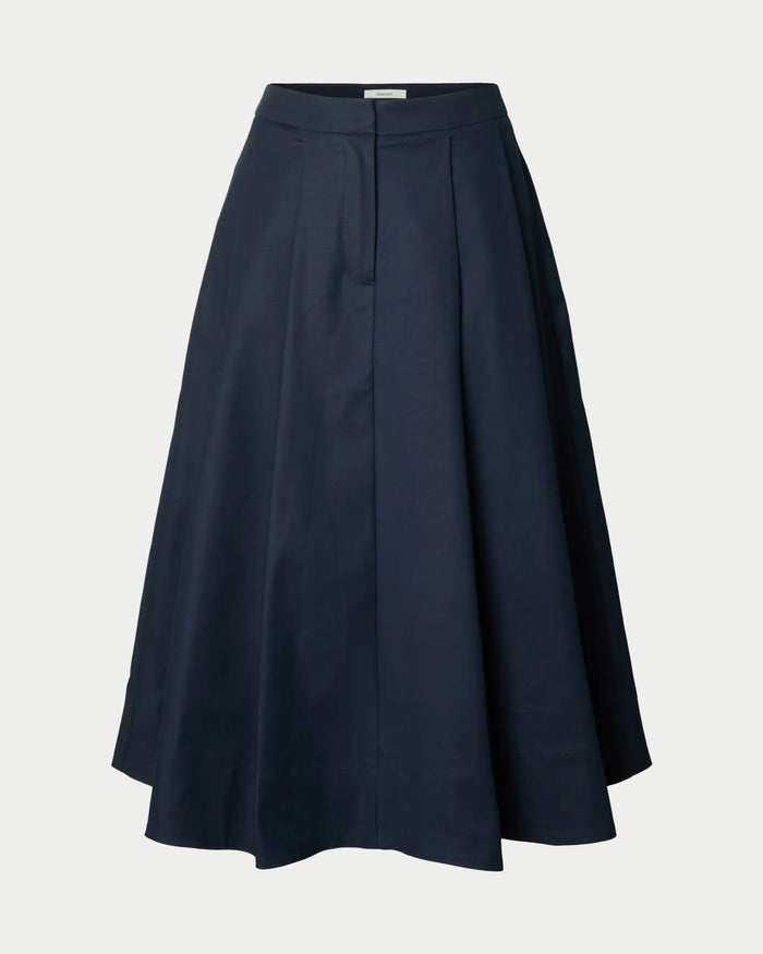 Gonna midi Heather in twill di cotone