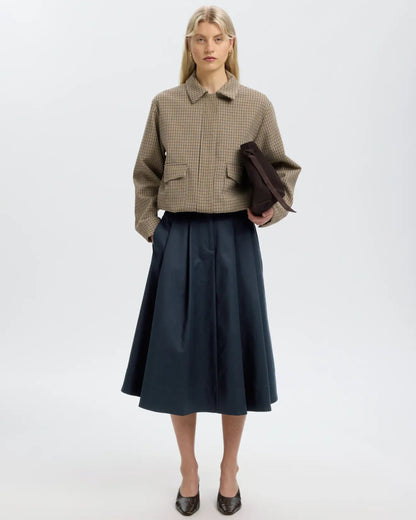 Gonna midi Heather in twill di cotone