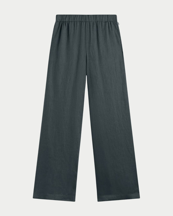 Pantaloni Mossi in lino storm grey
