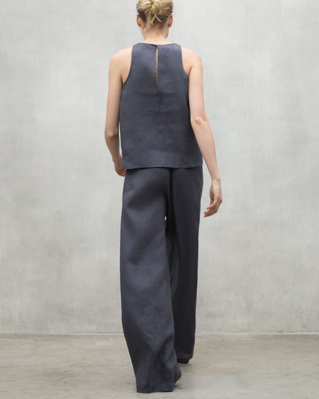 Pantaloni Mossi in lino storm grey