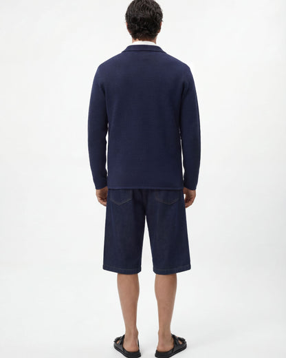 Blazer uomo in punto riso cotone crêpe