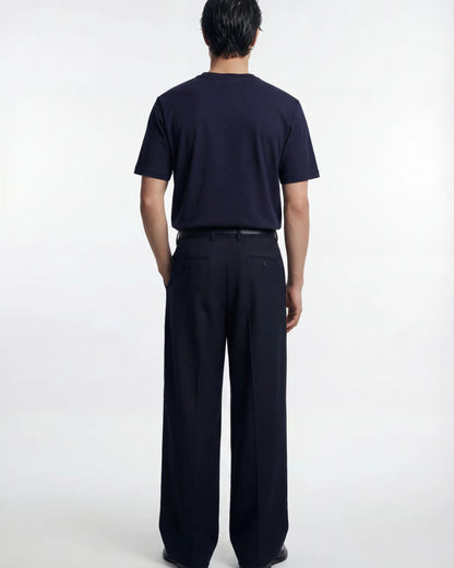 T-shirt basic in cotone blu scuro